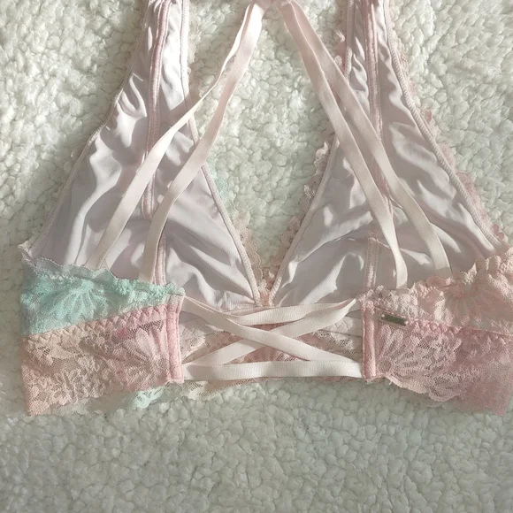 LAST DAY! Victoria's Secret PINK Wildflower Tie Dye Strappy Lace Bralette- NWOT - Picture 7 of 9